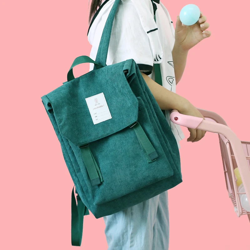 Женские вельветовые рюкзаки Harajuku Ulzzang школьные ранцы в Корейском стиле для