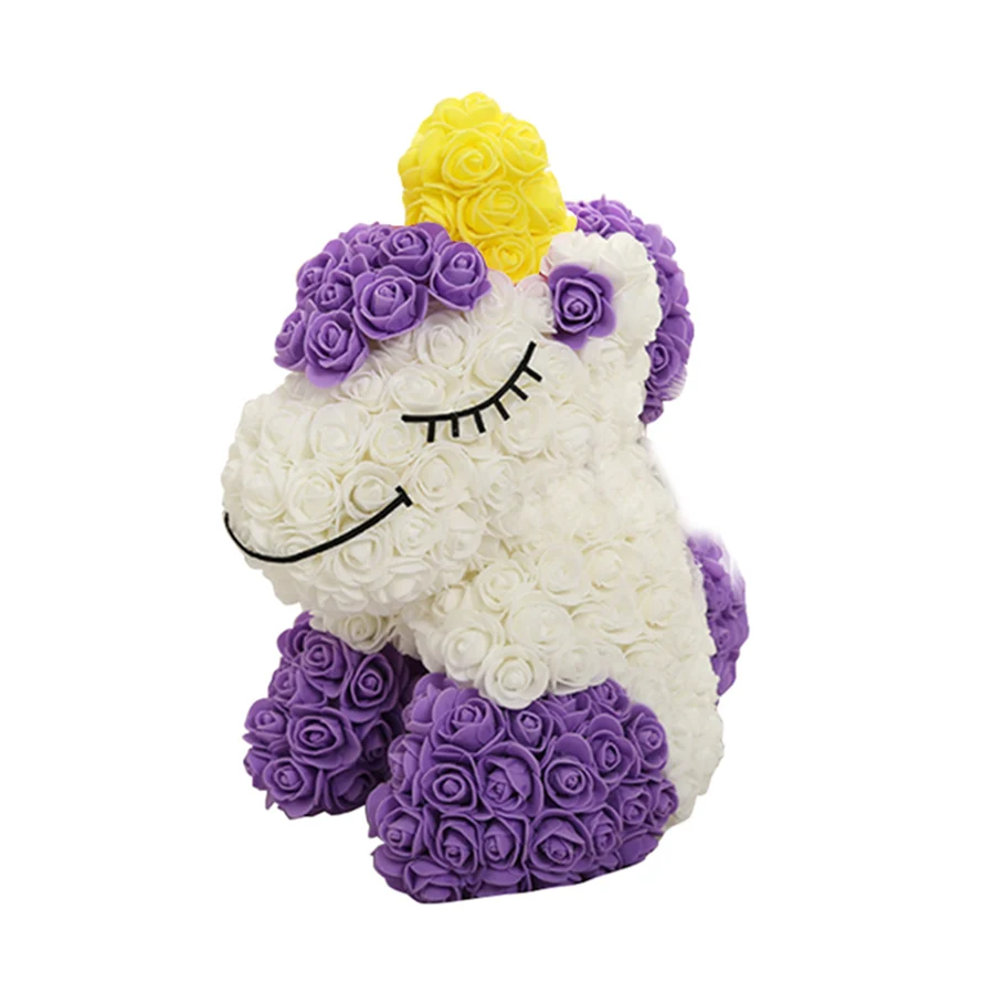 Горячая Распродажа милые красные игрушечные розы Единорог без искусственных