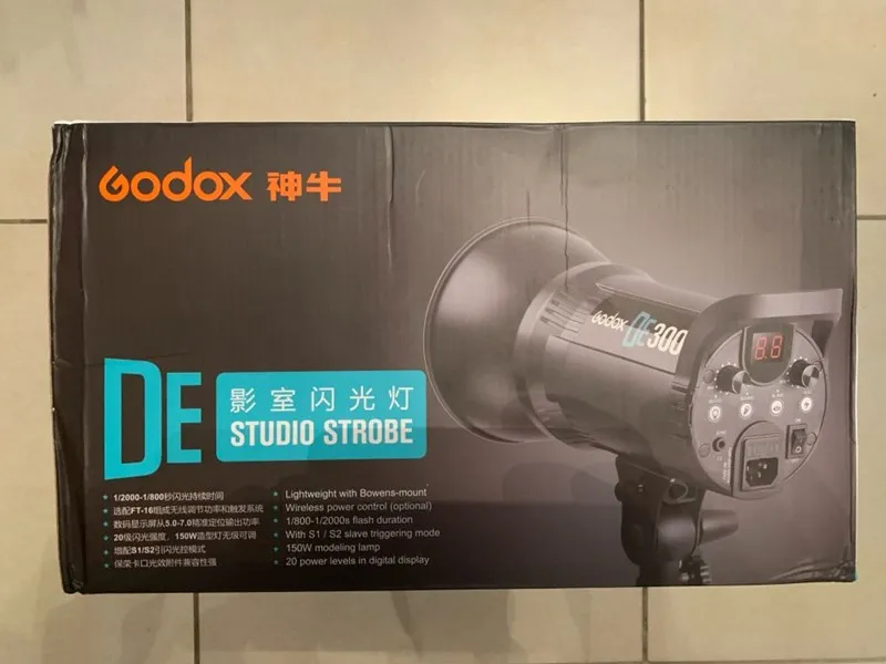 Профессиональная студийная стробоскопическая вспышка Godox DE300 GN58 освещение для портретного искусства фото продукт фотографии CD50 T03P