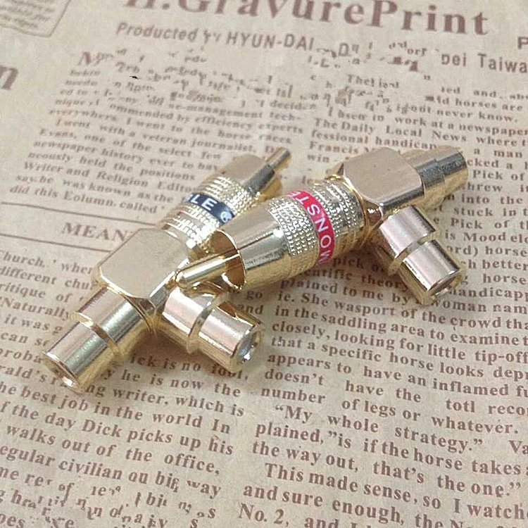8 шт./лот RCA штекер-двойной 2xRCA разъем прямоугольный L Тип Y сплиттер Медный