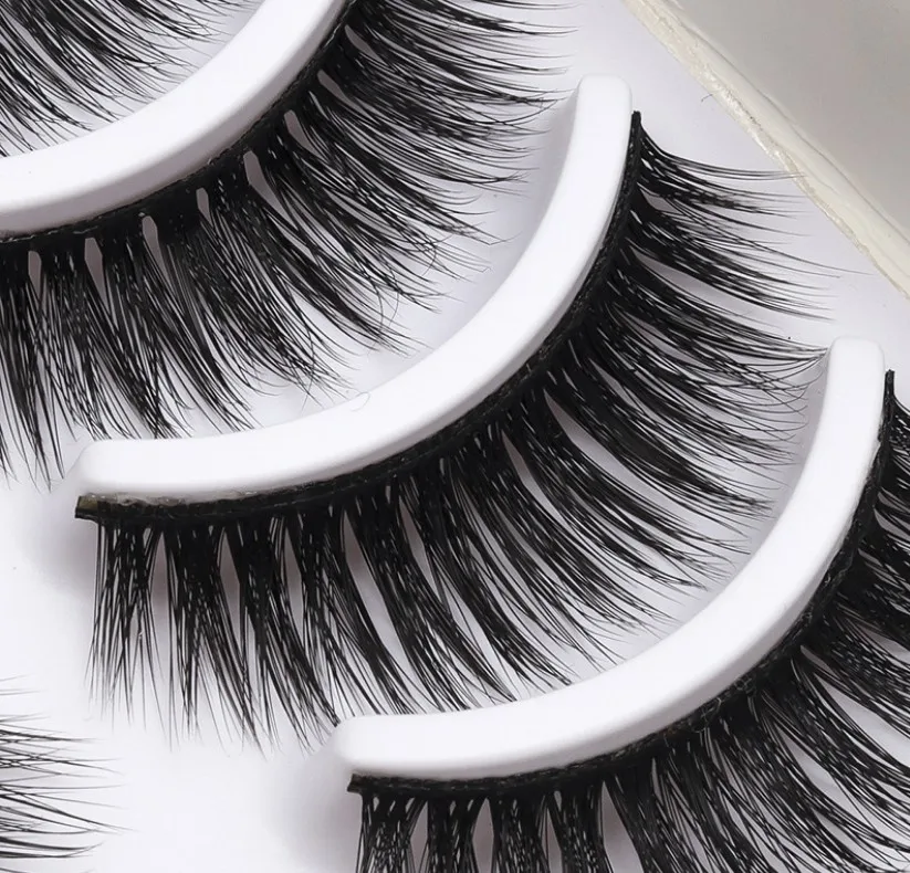 Новые 10 пар ручной работы 3d норковые ресницы короткие накладные крест грязные