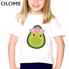 Детская рубашка с авокадо, веганская футболка, Милая футболка с коротким рукавом для маленьких девочек и мальчиков, милая детская футболка в Корейском стиле, модные футболки