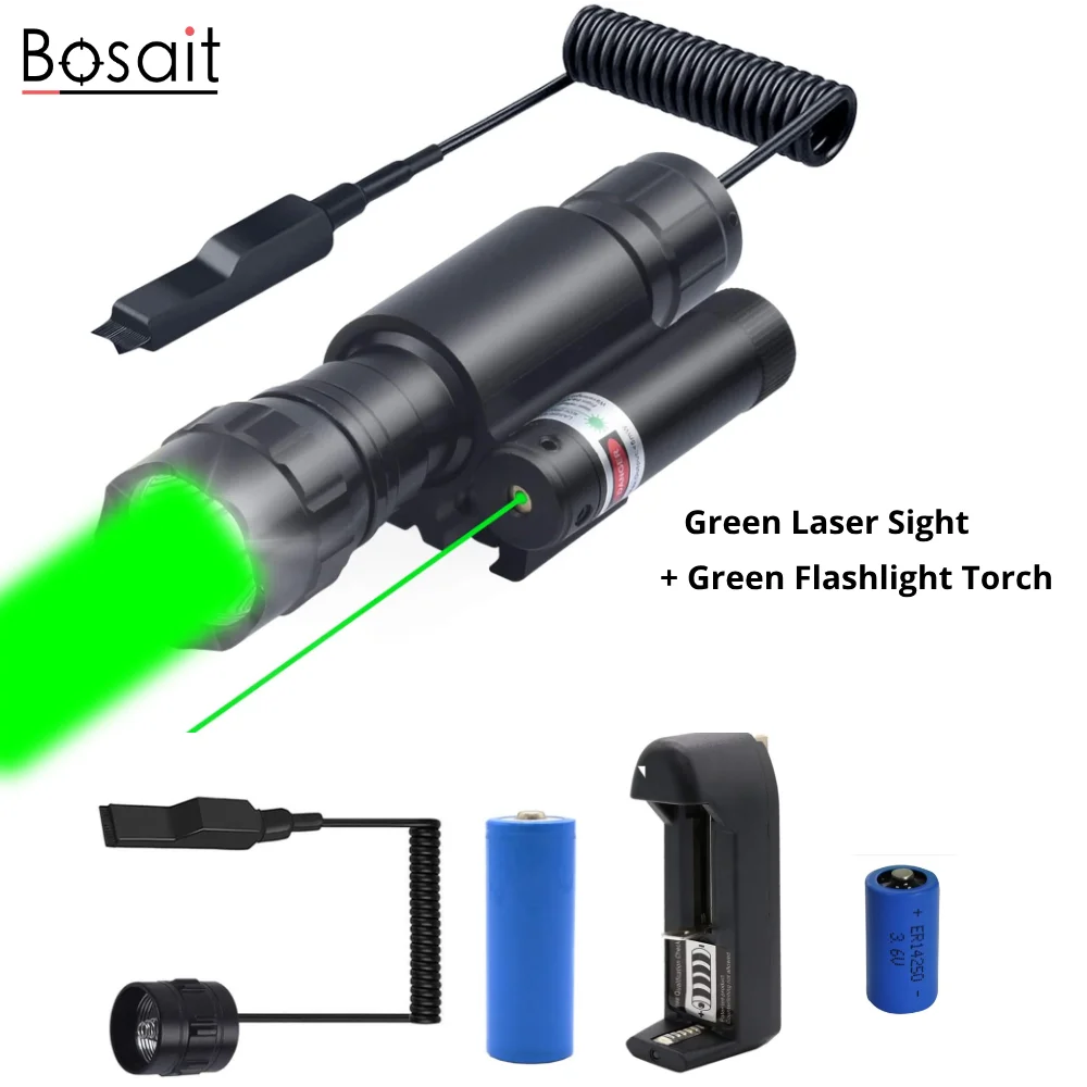 Rfile Охота светильник зеленый красный лазерный прицел вспышка комбо тактический