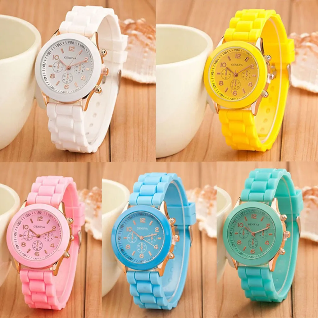 Унисекс силиконовые резиновые гелевые кварцевые аналоговые спортивные наручные