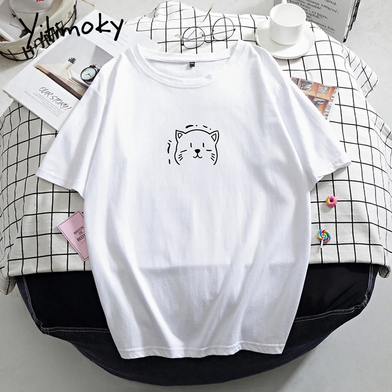 Новая хлопковая Женская Футболка Harajuku с графическим рисунком женская футболка