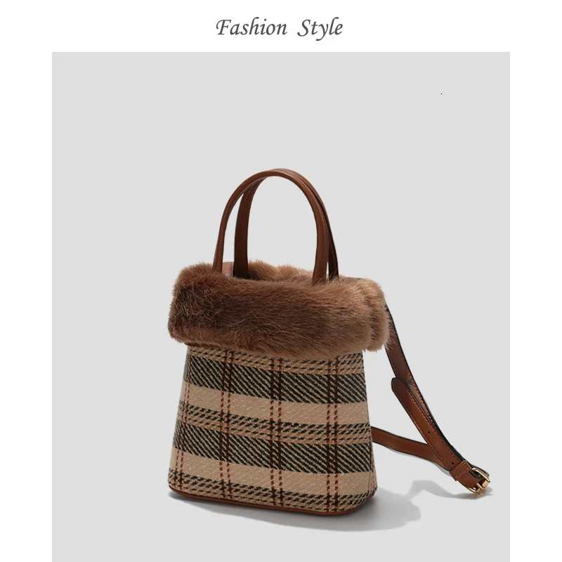 Шерстяная ведро посылка женские 2019 зимние кожаные и детские сумки с натуральным