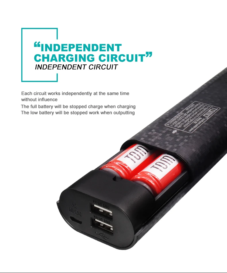 TOMO flash light 18650 зарядное устройство светодиодный дисплей заряда батареи powerbank K2