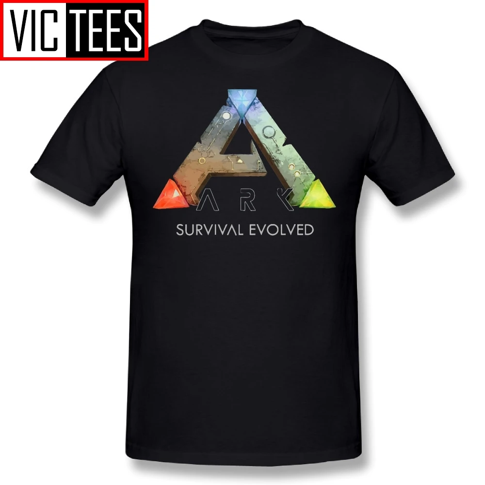 Мужские футболки Ark Survival Evolved Games, мужские хлопковые футболки, повседневные футболки с круглым воротником, черные - Цвет: Черный