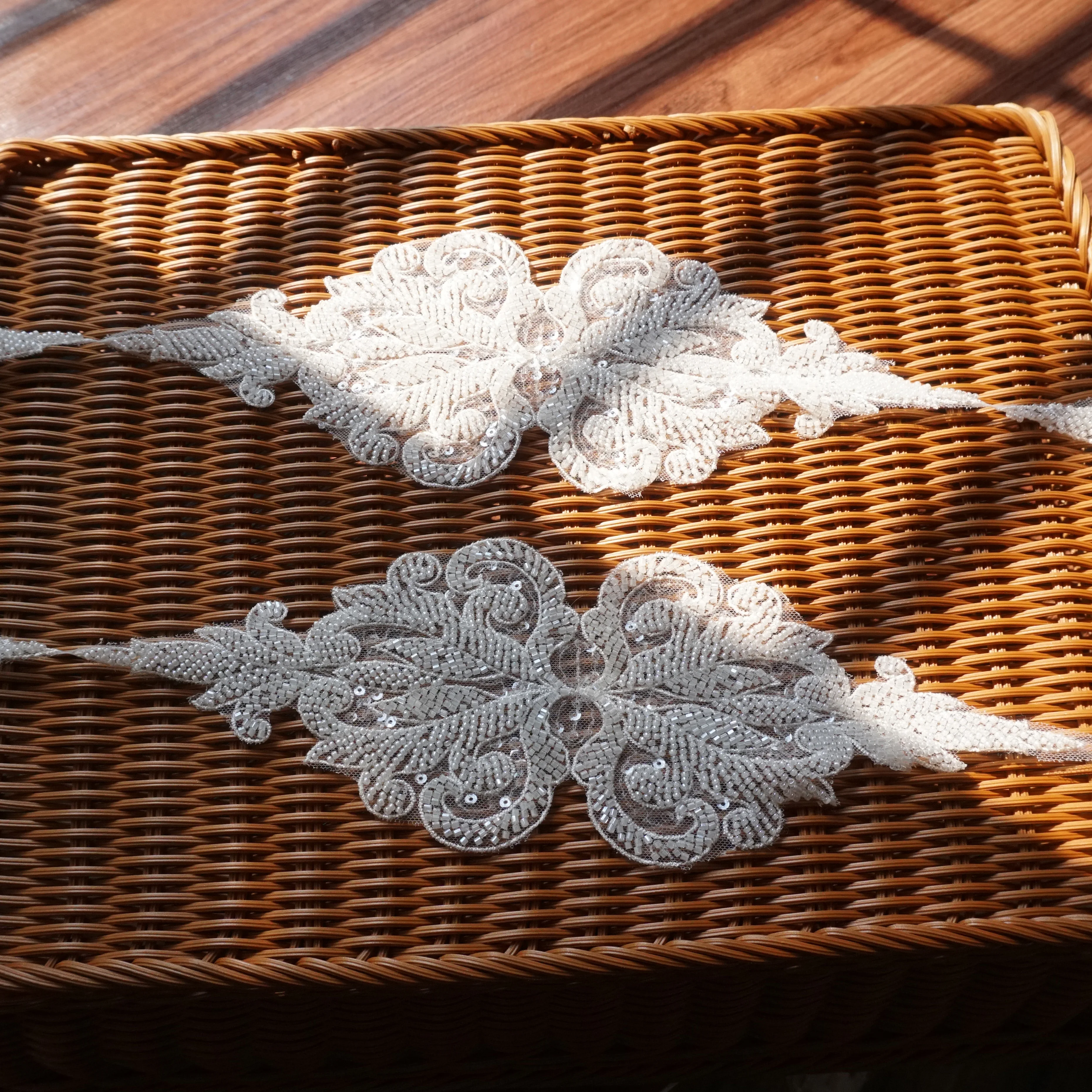 5 ярдов = 1 лот сильно Бисероплетение Кружева отделка слоновой кости Свадебная