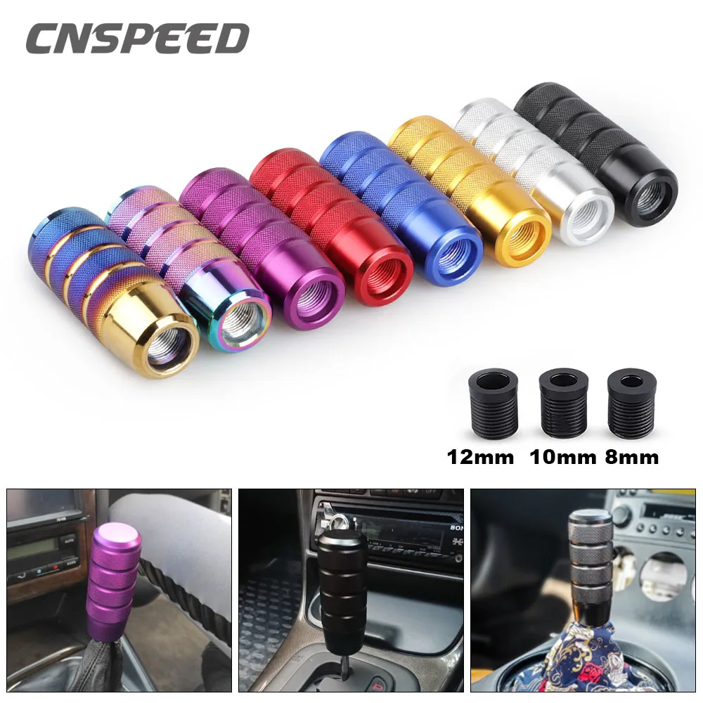 

Racing 95mm Non-Slip Gear Shift Knob Universal Car Manual Transmission Aluminum Knurled Shifter Lever Knob With Three Adapters