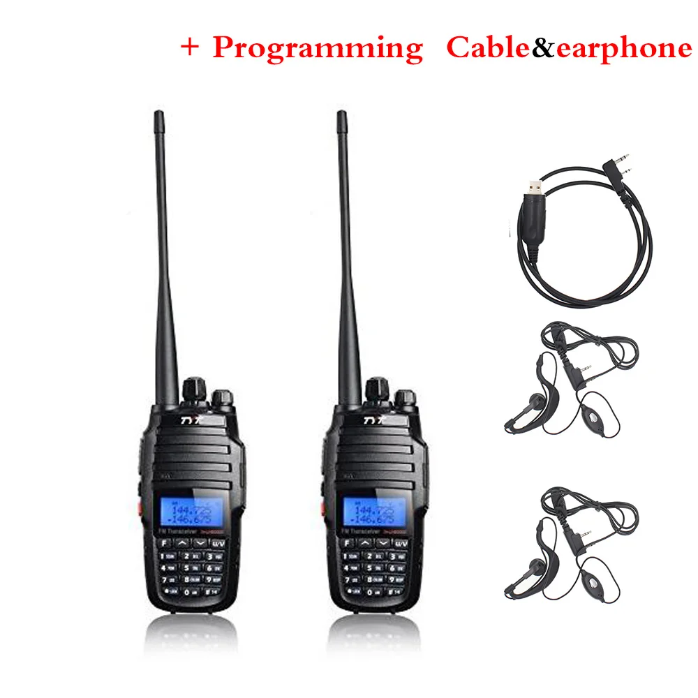 add Earphone-USB 2 шт./лот обновленная версия перекрестный репитер функция VHF UHF TYT TH-UV8000D Любительское радио 10 км Высокая 10 Вт Охота портативная рация - Цвет: add Earphone-USB