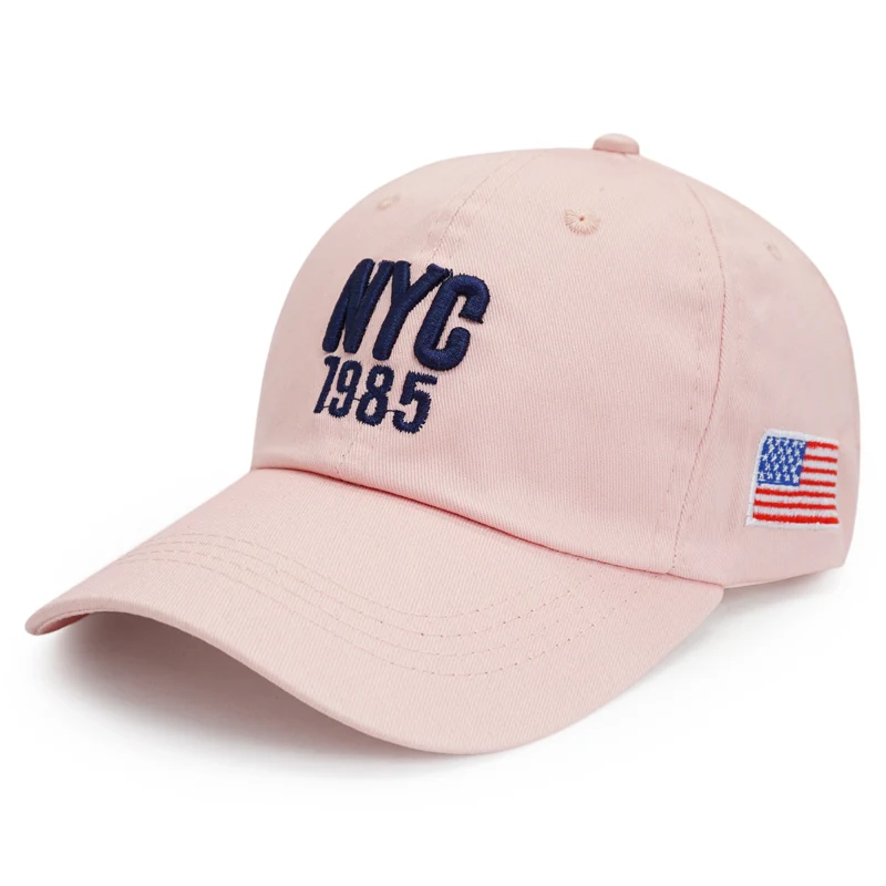 Бренд NYC, джинсовая бейсболка для мужчин и женщин, джинсовая бейсболка с вышитыми буквами, кепка, кепка для летних видов спорта, США, хип-хоп кепка, Gorras - Цвет: pink2