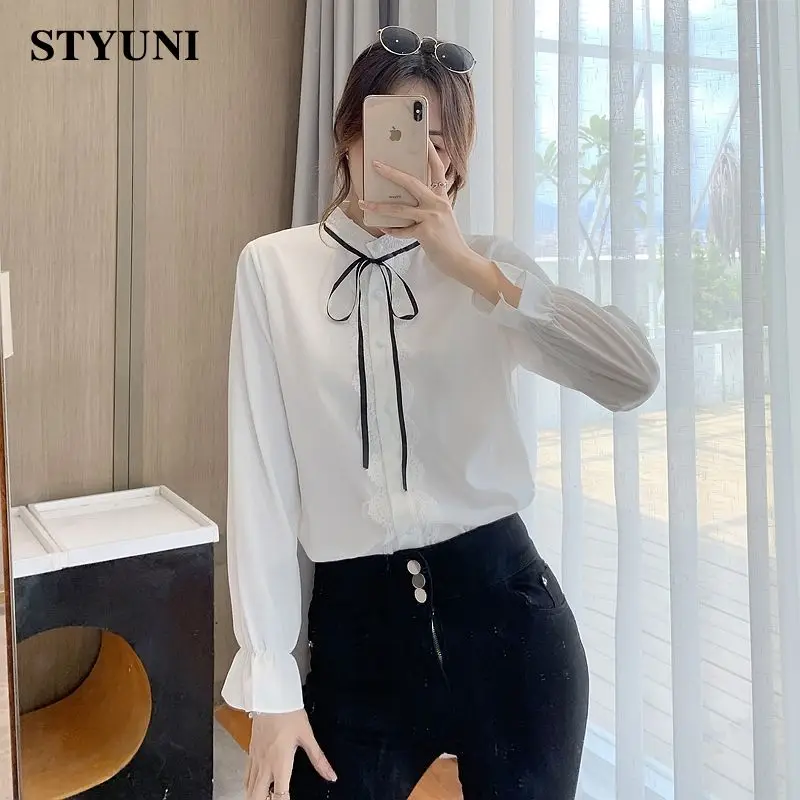 Женская Повседневная рубашка с воротником-стойкой новый стиль 2022 корейская