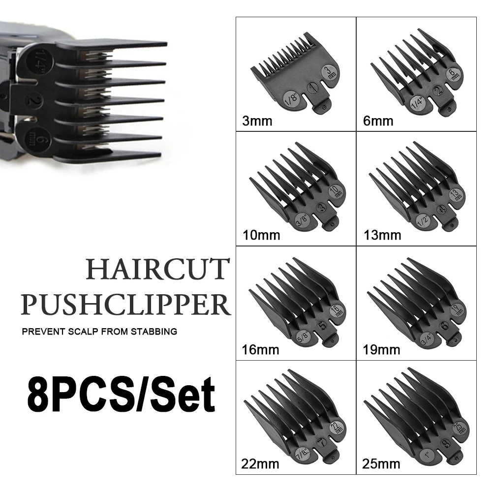 

8/10PCS/Set Hair Clipper Combs Guide Kit Multi-color Plastic Hair Trimmer Guards Attachments 3-25mm Universal Hair Salon Tools