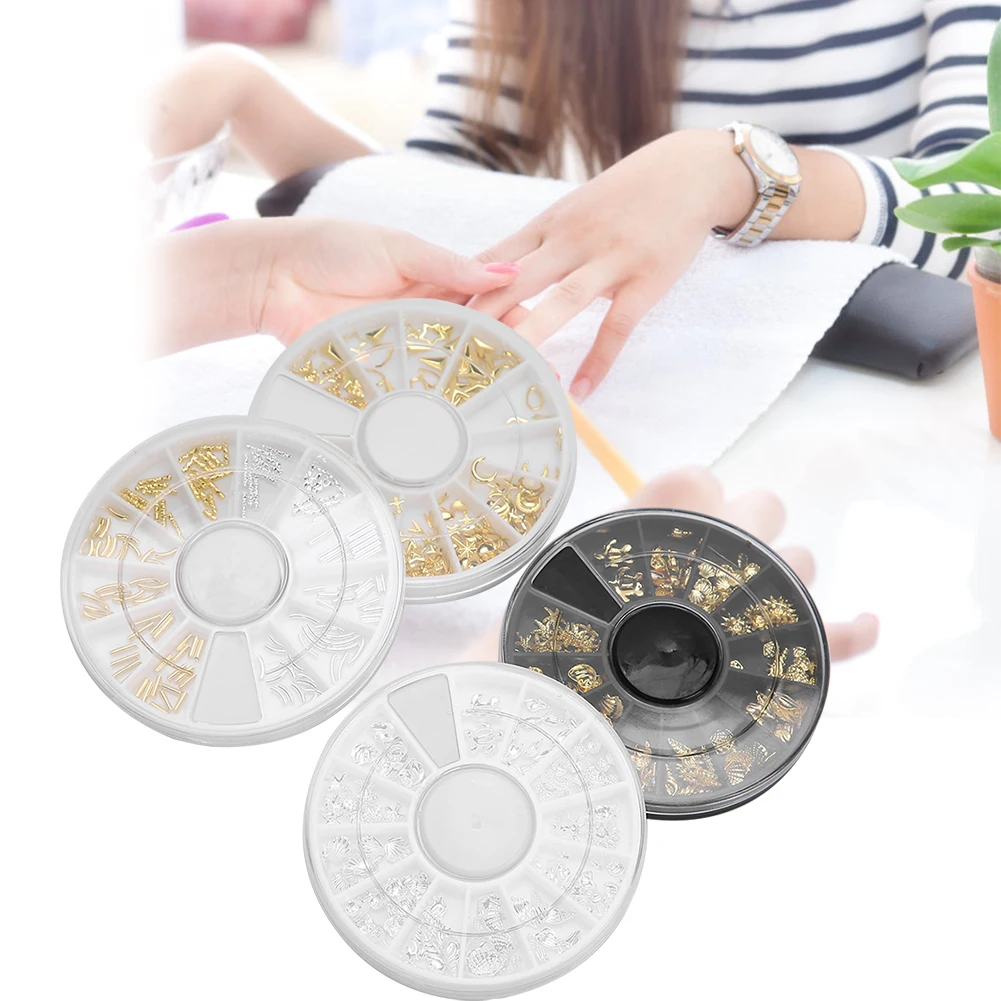 

4 Boxes Nail Art Hollow Out Ornaments Nail Art Manicure Crafts DIY Decoration Glitter Accessories Nail Art