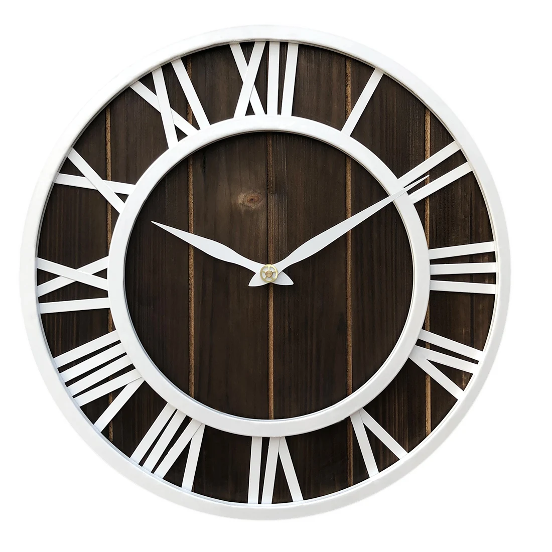 40 см Европейский стиль железные часы из цельного дерева бесшумные настенные