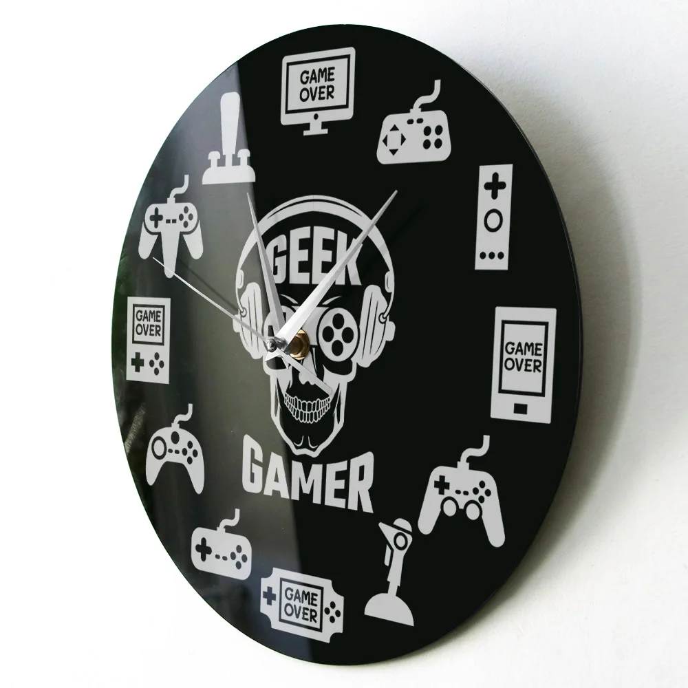 Настенные часы для видеоигр подвесные контроллеры игровой комнаты декоративные