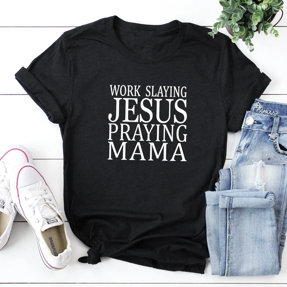 Женская футболка с надписью Work klaying Jesus mouly Mama женские футболки и топы в стиле