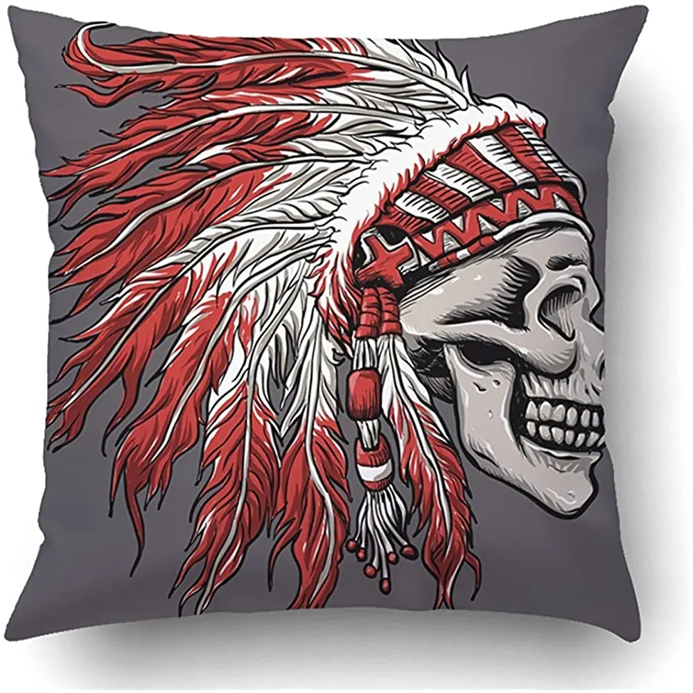 

FJPT наволочка для подушки в форме черепа индийский платок в руке творческие украшения для дивана кровати хлопковая квадратная наволочка с п...