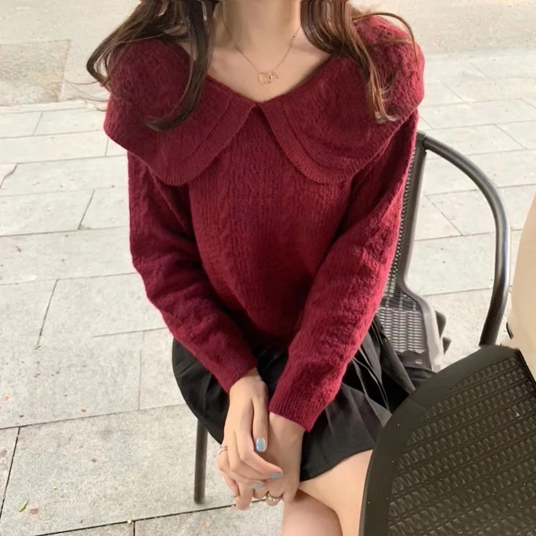 Женские Пуловеры и свитера 2020 зимний джемпер оверсайз корейские вязаные топы в
