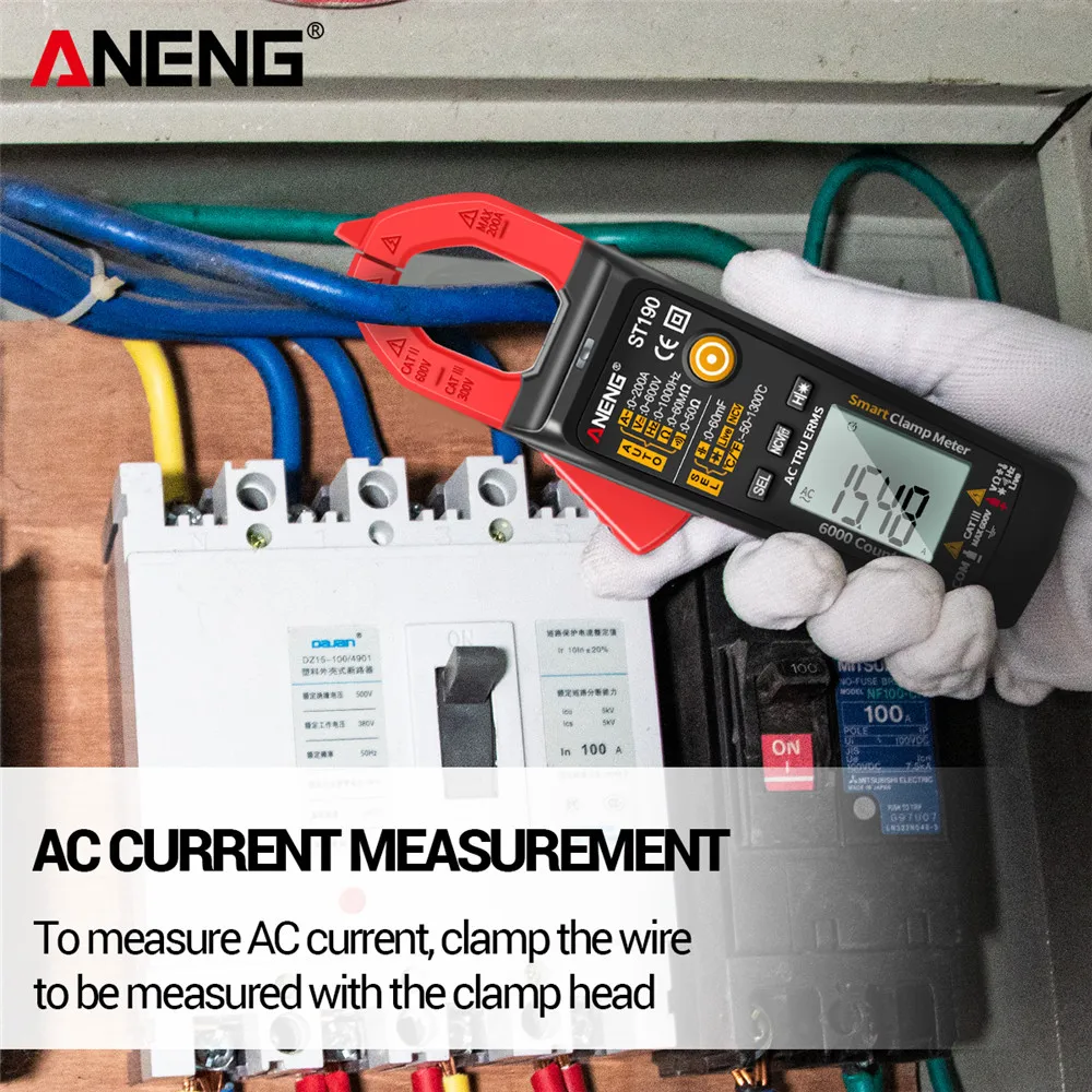ANENG ST190 Clamp Meter 6000 Counts True RMS Digital Professional Multimeter AC Current Tester Meters Voltmeter Auto Range | Инструменты