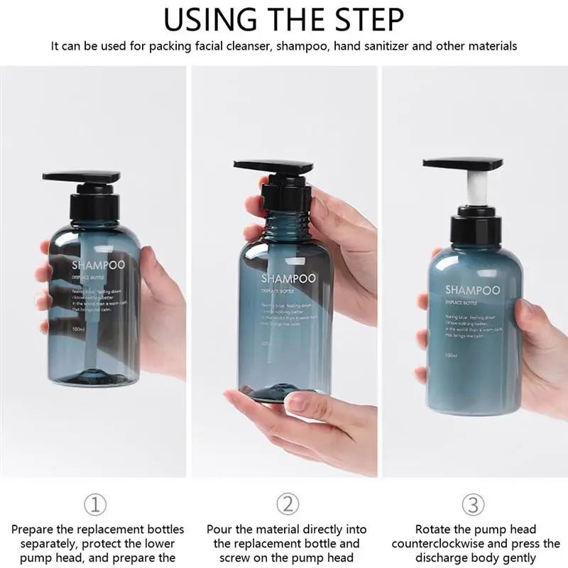 

3pcs Bathroom Bottle Capacity 300ml/500ml Lotion Bottling Shampoo Shower Hotel Bathroom Supplies Packaging Accessories