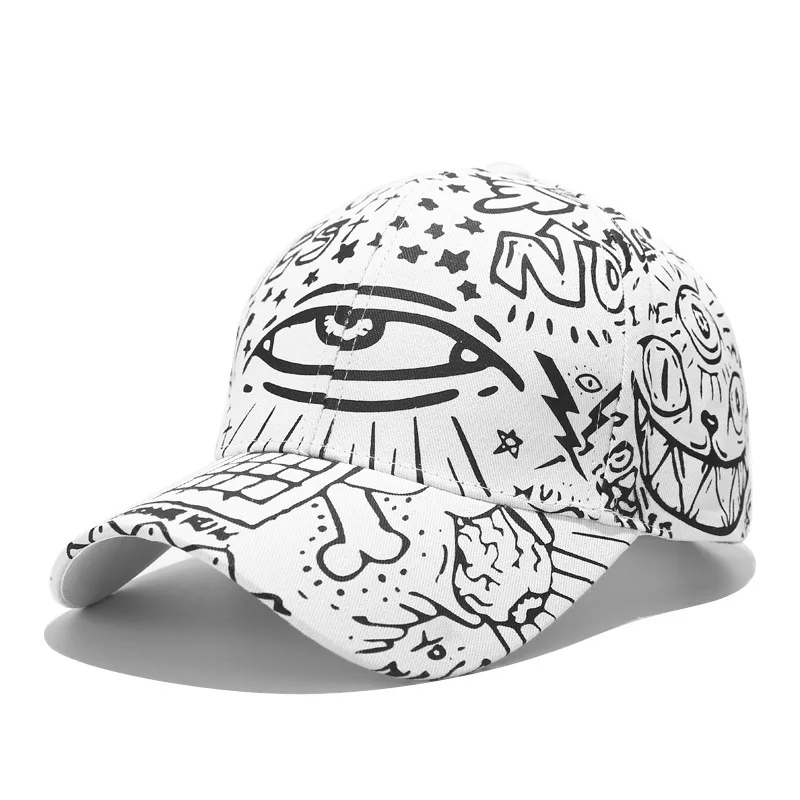 

New European and American Graffiti Eye Baseball Cap Women Fashion Men Fashion Print Sun Hat Czapka Z Daszkiem Gorra Mujer Verano