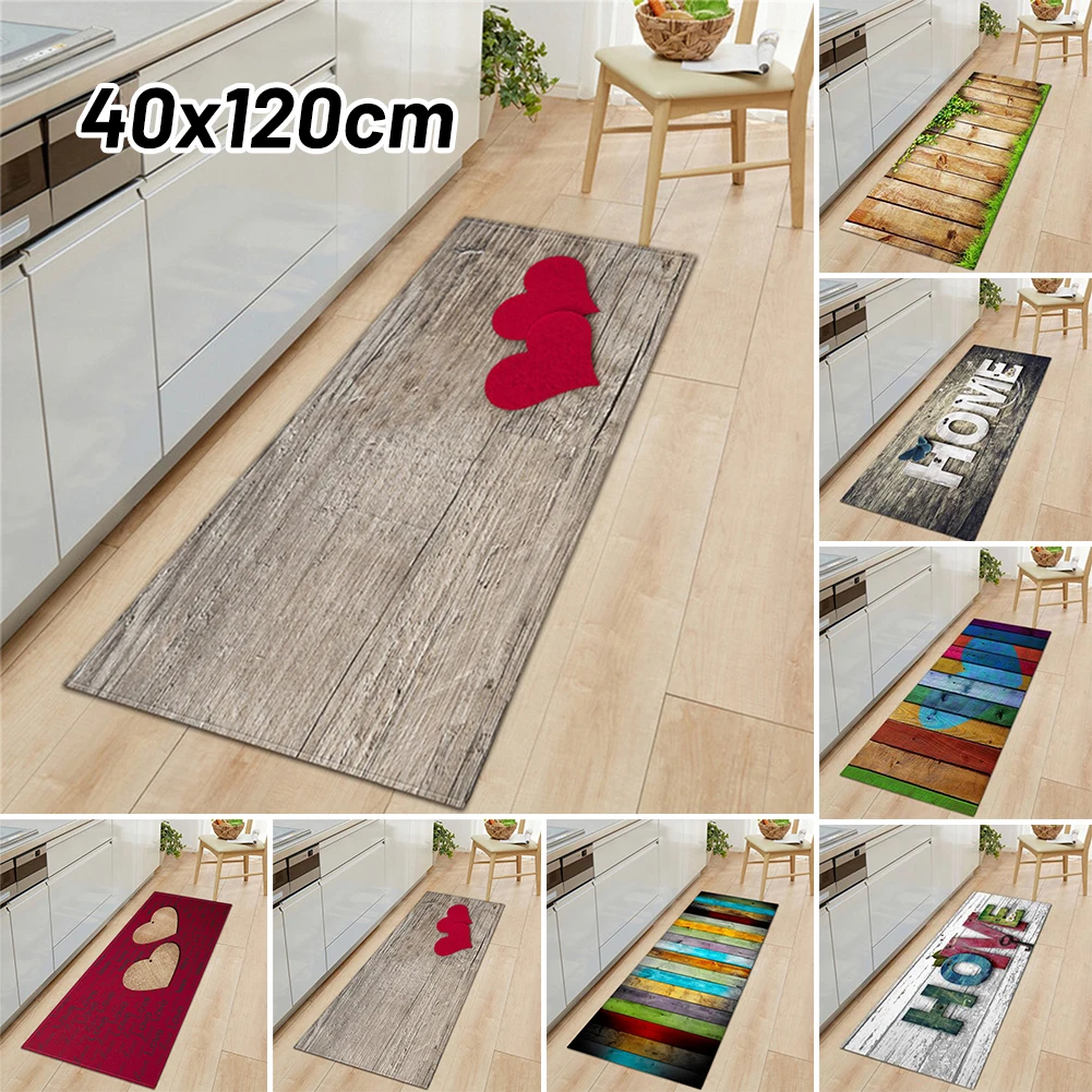 

Non-Slip Waterproof Kitchen Door Mat Home Floor Rug Carpet Anti-Oil Easy Clean Flannel Suede + Non-slip Plastic Bottom
