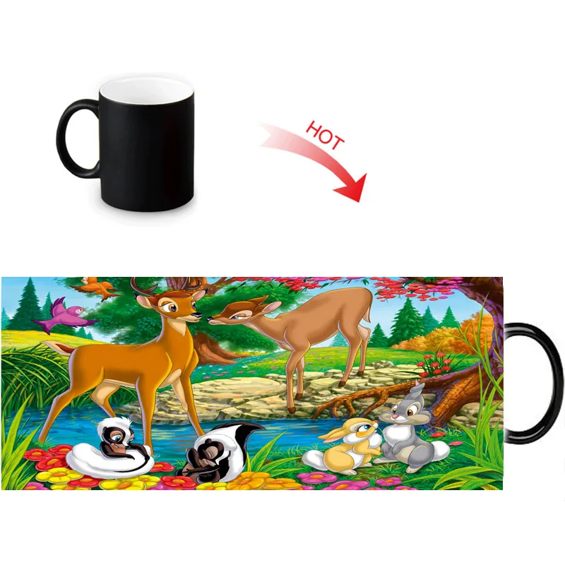 Веселые кружки Bambi с узором волшебные цвета меняющие кофейные индивидуальные