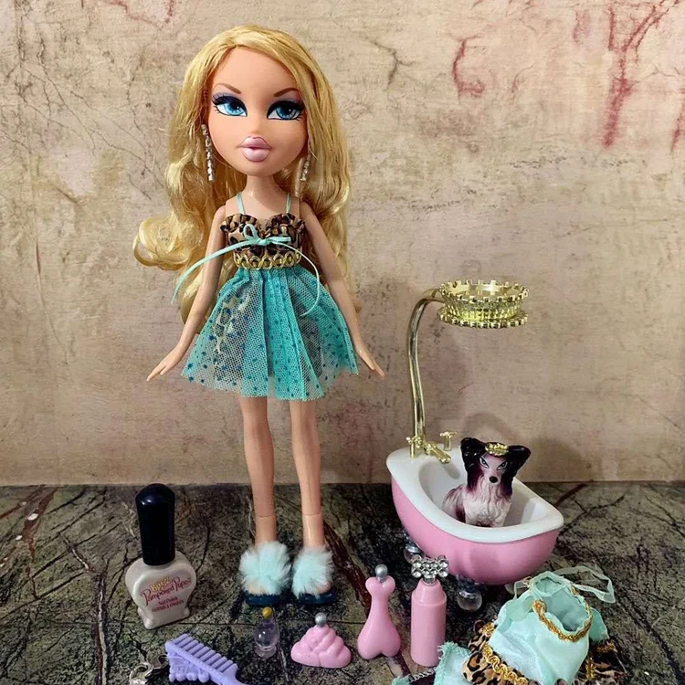 Коробочный Bratz Кукла щенок ПЭТ Купальный дом с сушеным лаком для ногтей и аксессуары для ванны лучший подарок для девочки