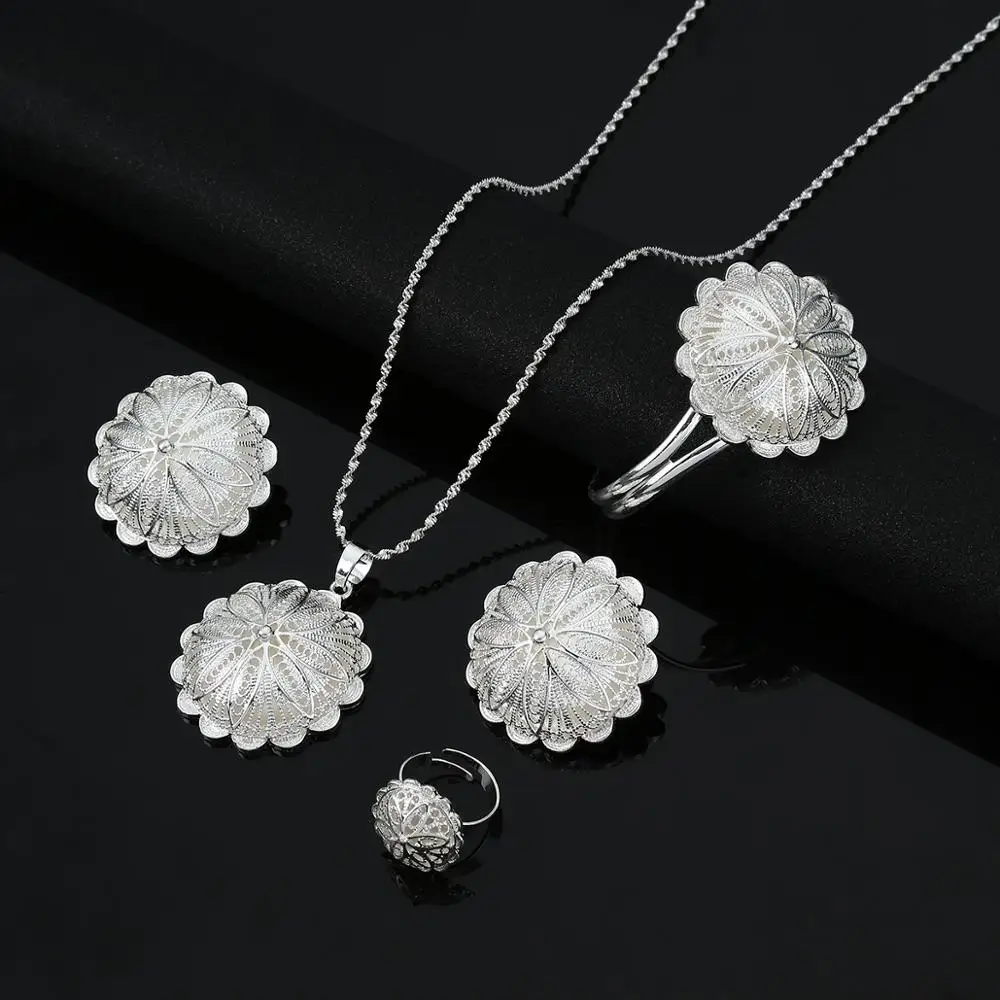 В эфиопском эритрейском стиле Нигерия Кения Гана серебряные Цвет модные женские