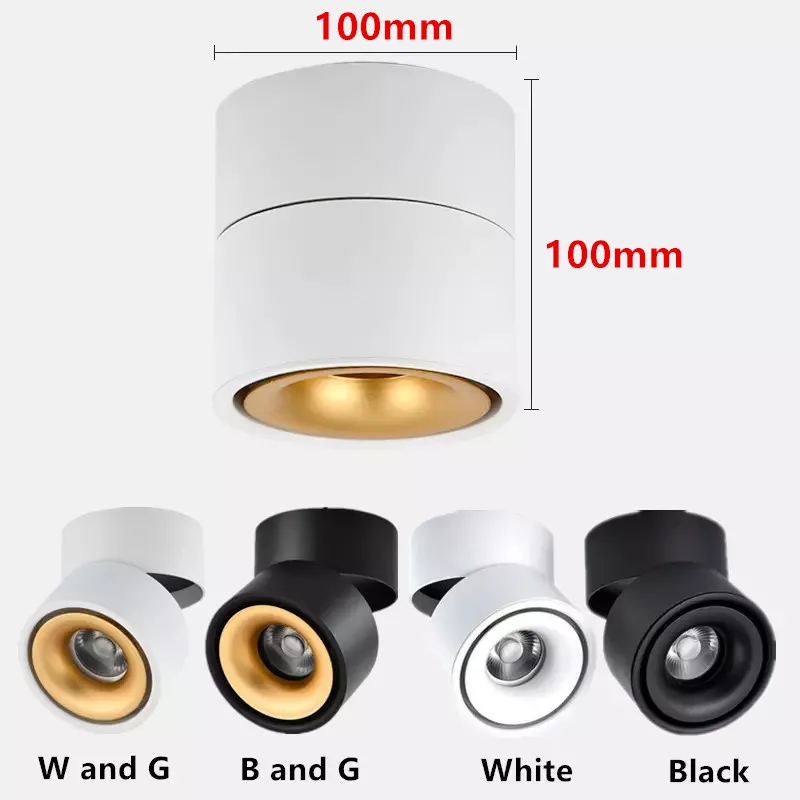 $14.45 2021 New Style Dimmable Surface Mounted Rotating LED Ceiling Downlight 20W 18W 15W 12W 10W7W Epistar LED Spot Light Ceiling Lamp