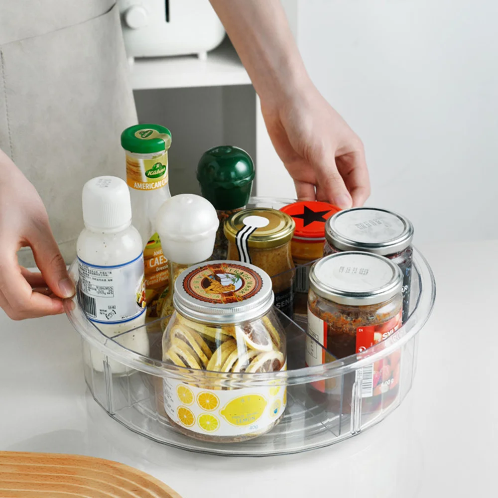 

Household Seasoning Storage Rack Round Storage Shelf Kitchen Storage Box