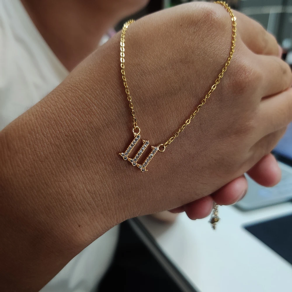 Ожерелья из нержавеющей стали с цифрами ангела для женщин золотое ожерелье