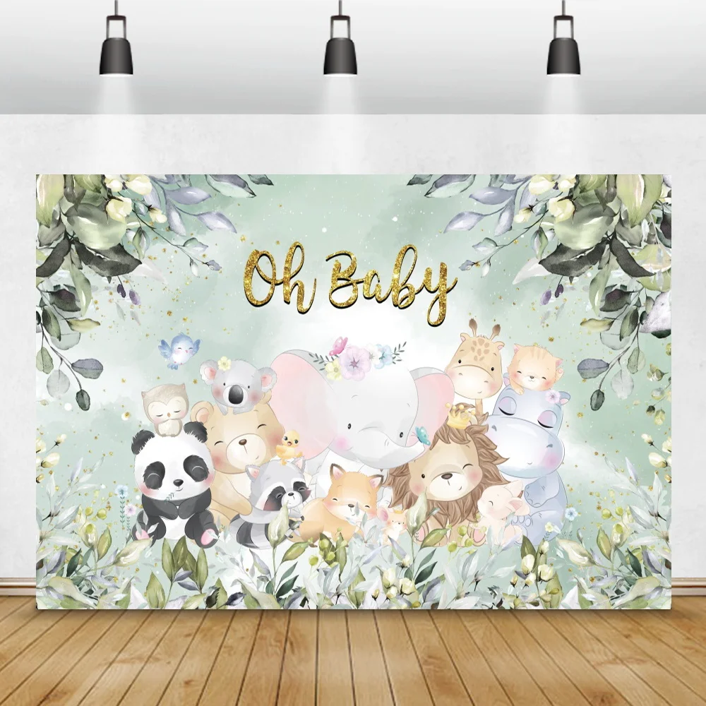 

Фон для фотосъемки с изображением леса и животных в джунглях