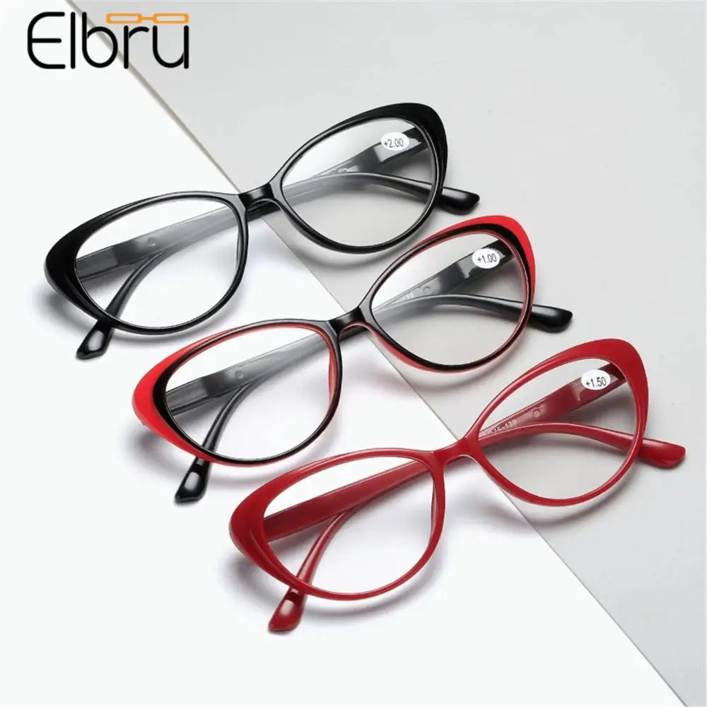 Elbru модные очки для чтения Cateye женские кошачий глаз с прозрачными линзами