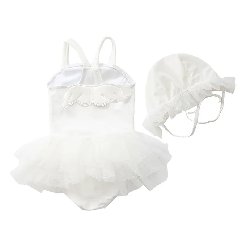 Детский купальный костюм с крыльями ангела для маленьких девочек Купальник на