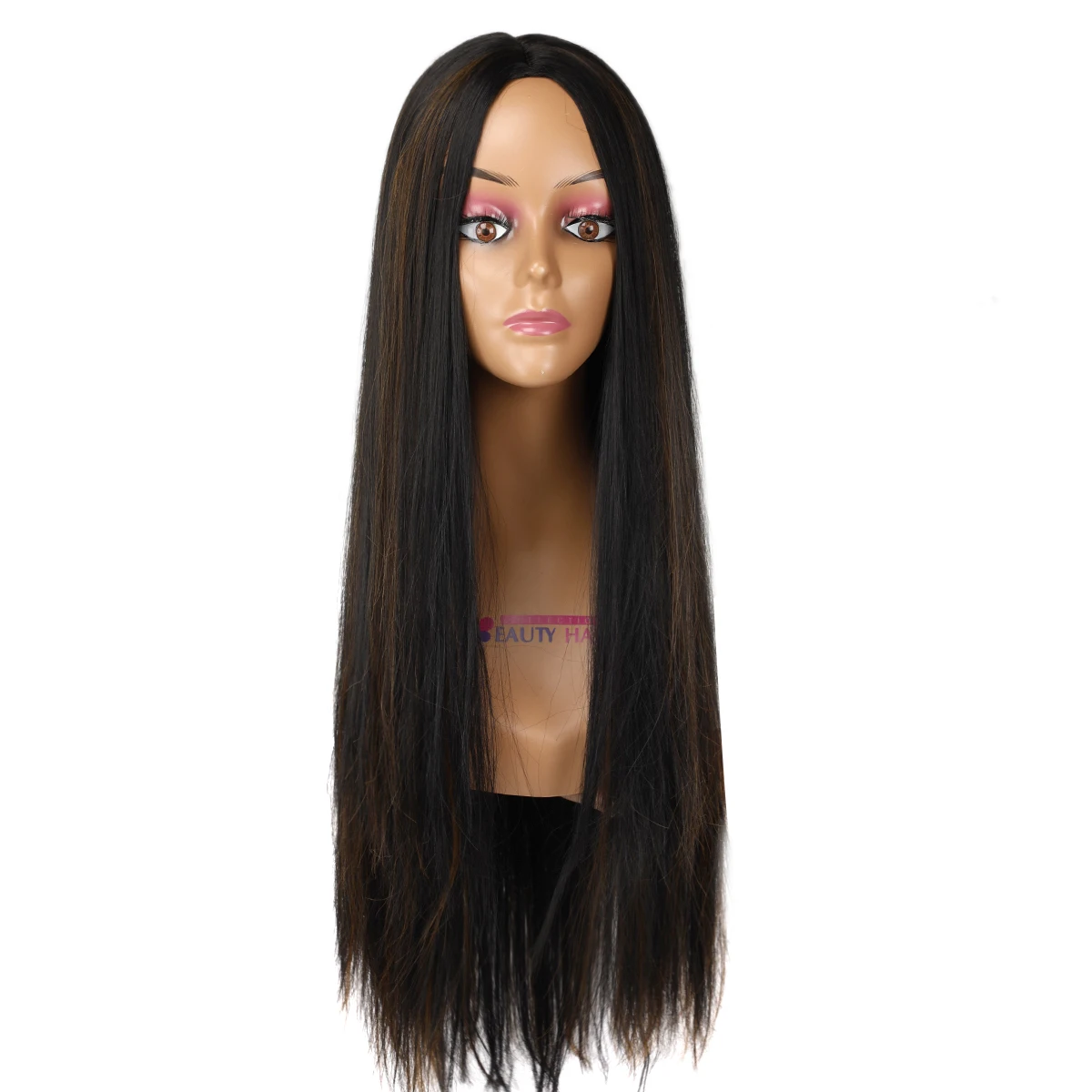 

Long Wigs For Black Women Synthetic Hair Wig Natural Color 28 inch 265g Middle Part Heat Resistant Fiber