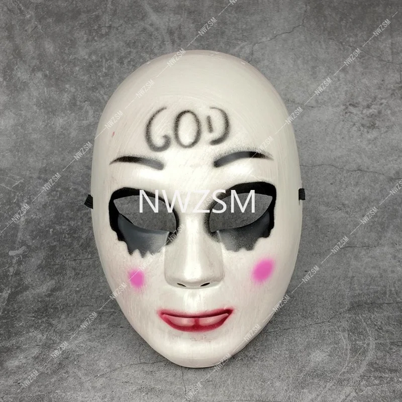 

The Purge Mask God Cross Scary Halloween Masks Cosplay Party Prop Collection Full Face Resin Creepy Horror Movie Masque