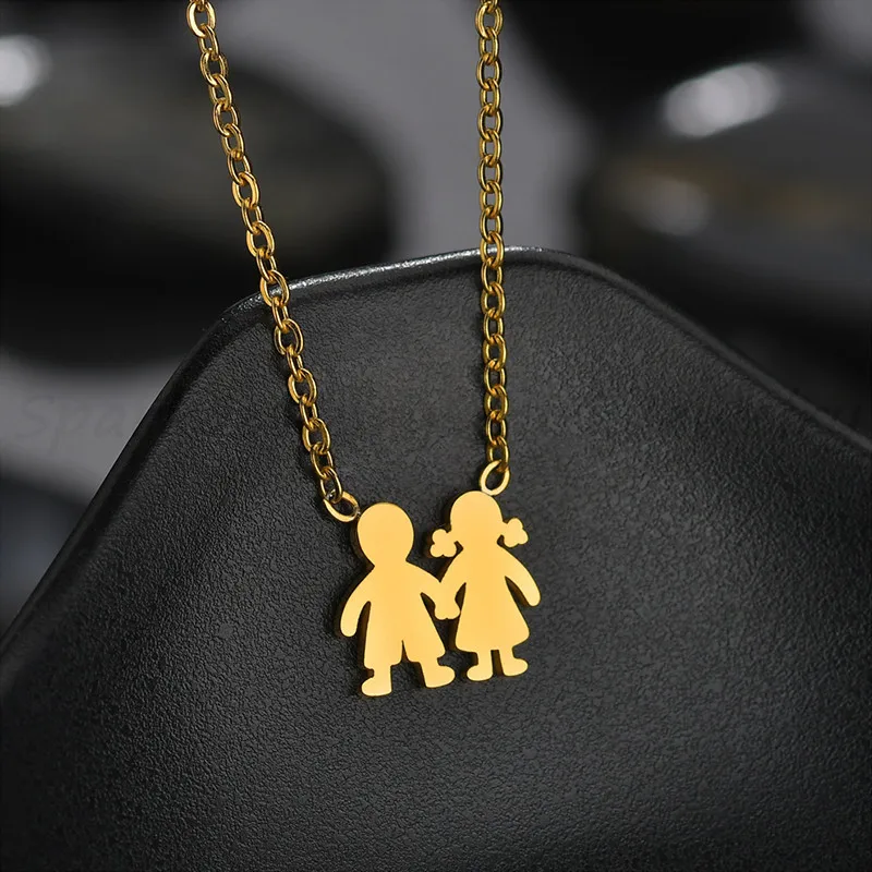 Personalized Custom Name Date Couples Necklace Necklaces Women Baby Boys Girls Pendant Stainless Steel Necklace Gift