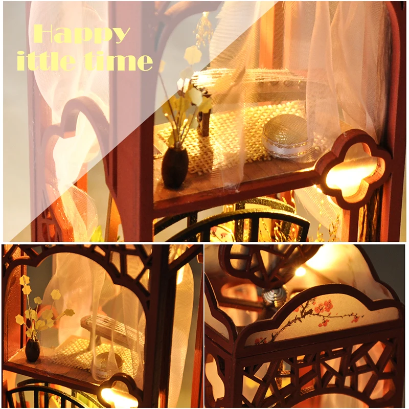 

Casa Dollhouse Miniature DIY Doll House With Furnitures Wooden House Chinese Style Toys For Children Birthday Gift