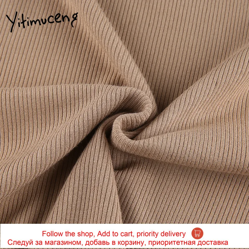 

Yitimuceng Blue Crop Top Tshirts Woman Short Tops Long Sleeve Shirt Half High Collar Casual Korean Tee Streetwear 2021 Spring