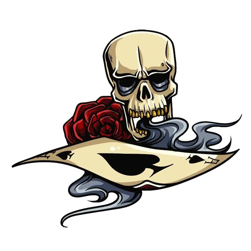 Модная наклейка Череп Ace азартные игры автомобильное украшение