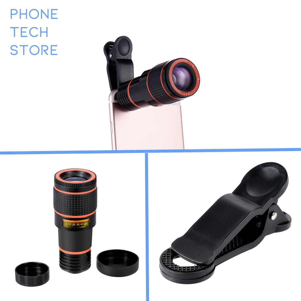 Зум-объектив для камеры телефона 12X универсальный мобильный телефон