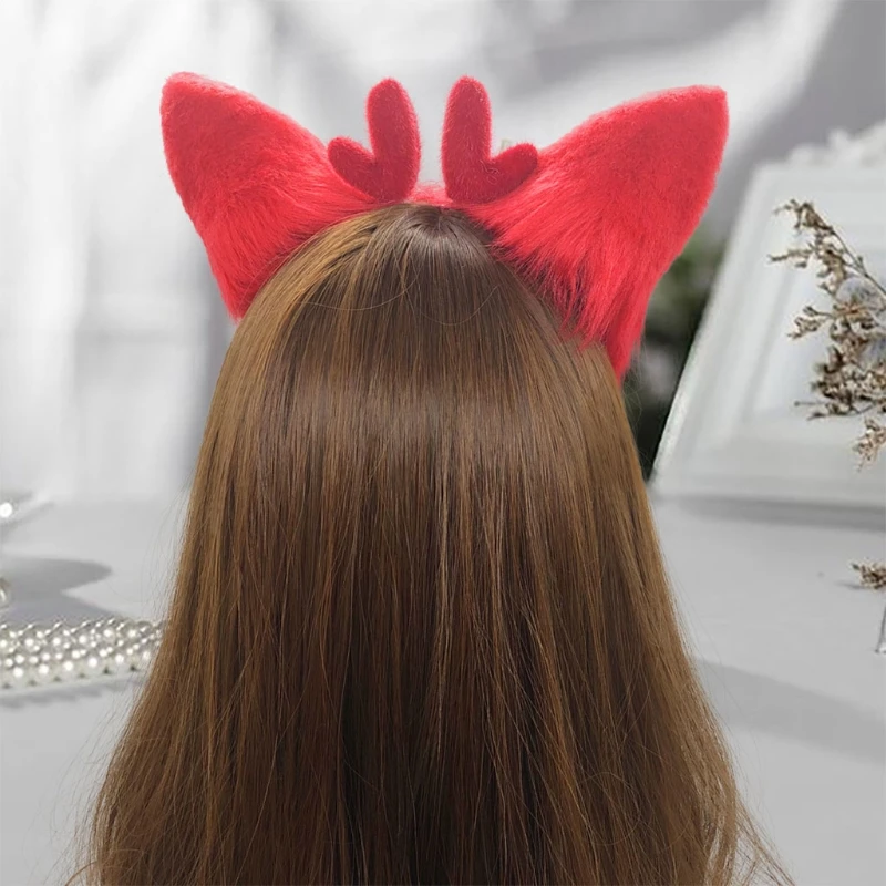 Ободок для волос Женский Регулируемый с ушками животных милый обруч оленями