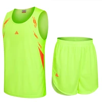 comfortable men women vestshorts breathable running sets track field sportswear sprint running suit marathon clothes