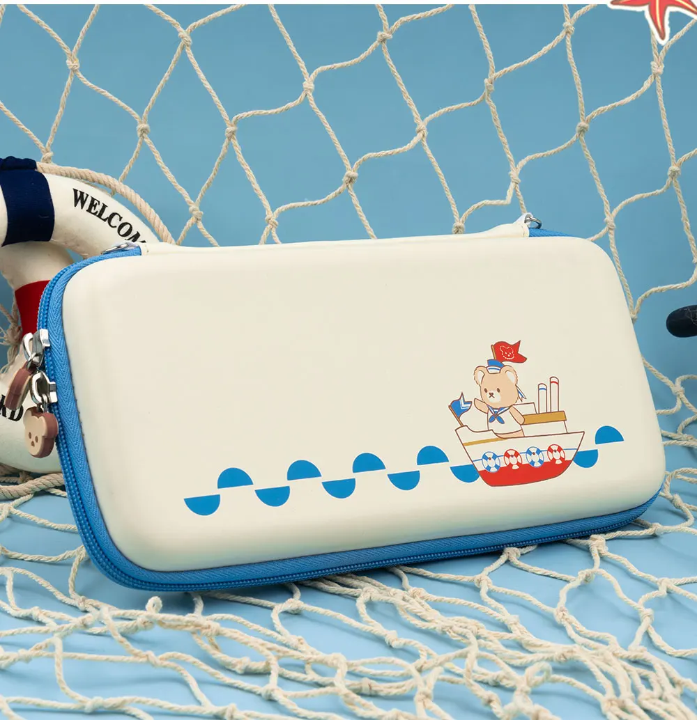

Geekshare Cute Nautical bear Storage Bag Protables For Nintend Switch Strap Badge Travel Carrying Case for Nintendo Switch