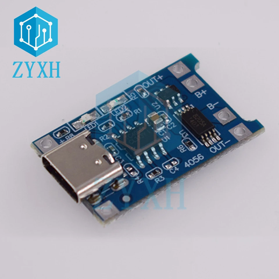 5 PCS Type C Mini Micro USB TP4056 5V 1A Charger Board Lithium 18650 Li-ion Battery Protection Charging Module Dual Functions |