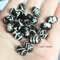 random 6pcs 8x12mm10x14mm natural black dzi agate beadsmany pattern for diyjewelry making mixed wholesale for all items