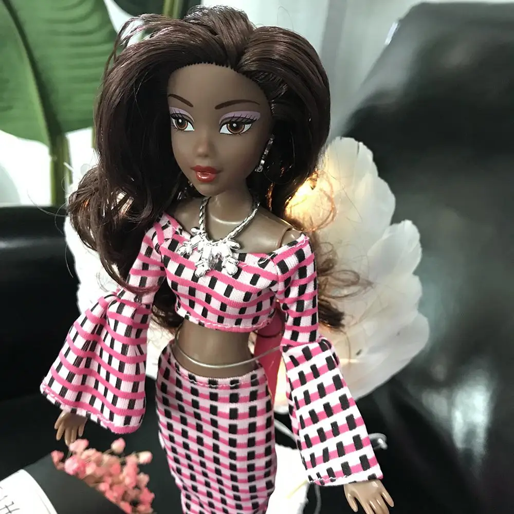Ограниченная, кукла для девочек, BJD, женщин, с одеждой, игрушки, длинные афро волосы, женская модная Кукла - Цвет: A Doll with Clothes